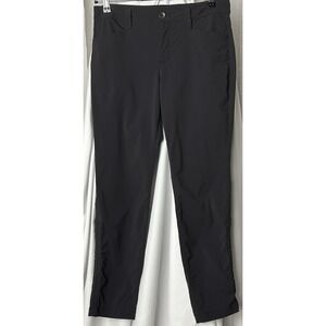 EDDIE BAUER Travex Trail Pants Women's 6 Black Cinch Leg Hiking Outdoor Gorpcore